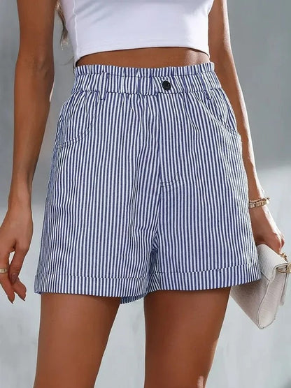 Loose, Casual, Striped Shorts