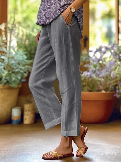 Simple, Loose Pants Made From Linen And Linen