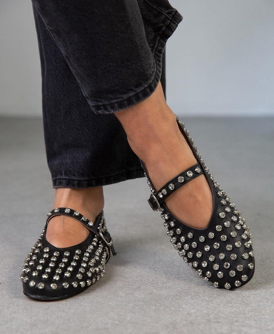 Crystal Studded Ballet Flats